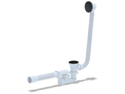 Обвязка для ванны клик-клак ЧЕРНЫЙ 1 1/2"*40 перел с гиб.трубой 375*40*50 АниПласт EC255BL (4)