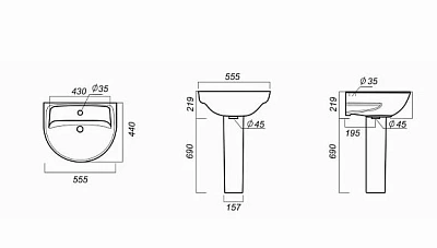 Умывальник с пьед."Эталон"(с пьедесталом Самарский) (Самара) 