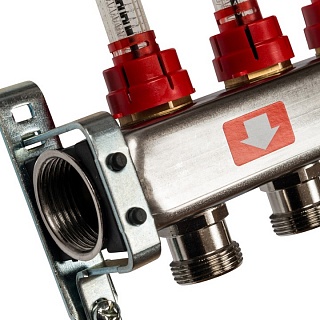 Коллектор 9-вых. нерж.ст. с расходомер. (SMS 0927 000009) STOUT