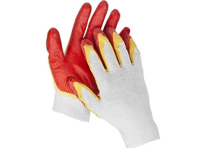 Перчатки STAYER MaxSafe трикотажные, двойная обливная ладонь из латекса, х/б, 13 класс, L-X 11409-H1