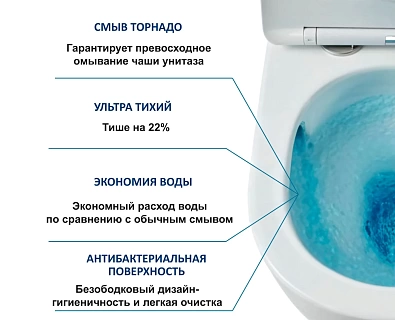 Унитаз-компакт Cerutti SPA "BERNINA Tornado" безободковый сид.дюропл. м/лифт CT10815/CT11133