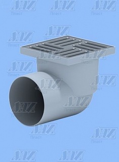 Трап гориз Ду-110 с решеткой из нерж. сухим сифоном 15*15 Ани ТQ1112 (8)