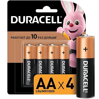Элемент питания алкалиновый AA/LR6/MN 1500 Basic BP-4 (блист.4шт) Duracell 116924