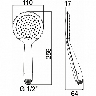 Лейка д/душа ARGO SNOW пласт. хром.20 1111 Р 