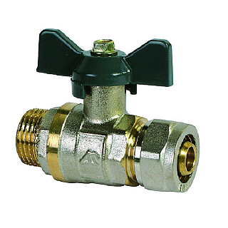 Кран шаровый М/П 16*1/2" M нар.р. (бабочка) VRLM161  VIEIR