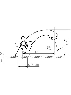 Смеситель д/умывальника TURBO керамика 042 ARGO 09998
