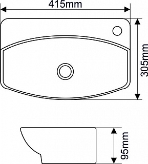 Умывальник фигурный 8014 (78014) MELANA
