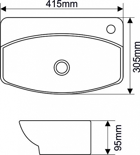 Умывальник фигурный 8014 (78014) MELANA