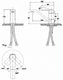 Смес д/раковины Kaiser Sonat белый (34010-4)