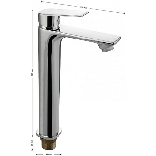 MAGNUS Смеситель д/раковины высокий, литой корпус, латунь код 8401