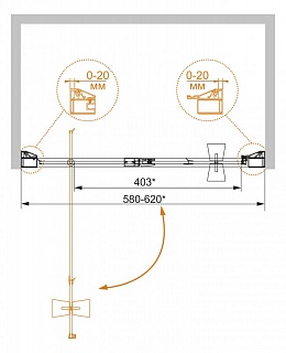 ДУШЕВАЯ ДВЕРЬ В ПРОЕМ CEZARES ROSA-BA-1 70-RO-Bi