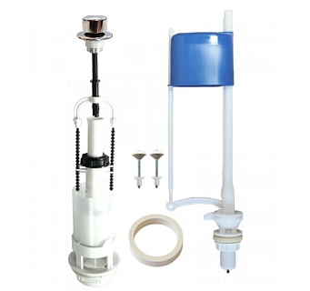 Арматура д/унитаза 1/2" нижняя подводка  кнопка хром (105.57.14.3 Уклад)