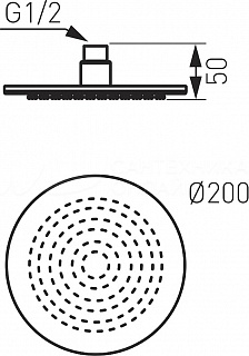 Верхний душ  HAIBA 200мм нерж. HB003
