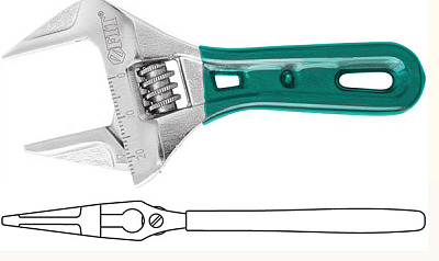 Ключ разводной FIT 135мм",36мм (70212) SlimWide Compact укороченные