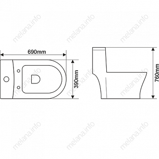 800-2011D  Унитаз моноблок MELANA