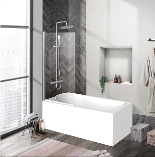 Шторка д/ванны BelBagno UNO-V-1-70/150-C-Cr стекло прозрачное