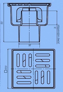 Трап верт Ду-50 с решеткой из нерж. сухим сифоном 10*10 Ани ТQ5202 (24)