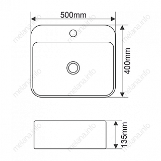 Умывальник фигурный 803-A422B MELANA