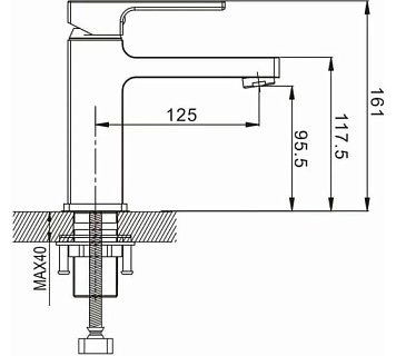 Смеситель д/раковины ROSE хром R1001-1