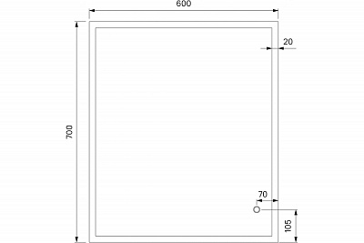 Зеркало 60 "Brick-60" 600х700 белый с подсветкой  IDDIS ВЫГОДА!!