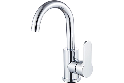 Смеситель д/умывальника GEKTOR нерж.в хроме поворотн.излив J-обр. d35  3502 ARGO 44269