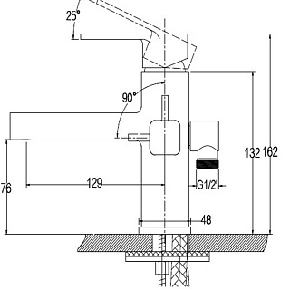 Смес д/раковины Kaiser Sharp  ф40 с перекл. на гиг. душ. без аксессуаров (64088 )
