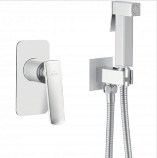 Смеситель с гиг. душ встраиваемый белый/хром ROSE R1605F