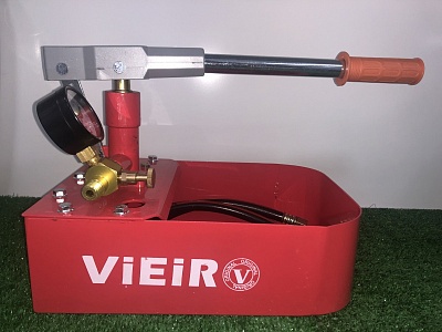 Насос опрессовочный VIEIR RP-51 ручной (60бар, 16мл/такт, 7л, металл 1/2")  (8/1)