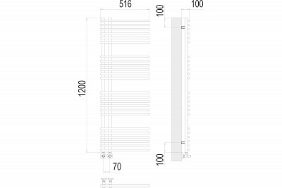 Полотенцесушитель 70х1200 П24 "Астра" (6+6+6+6) TERMINUS 