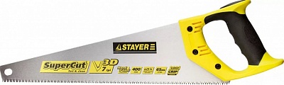 Ножовка универсальная STAYER SuperCut 450 мм, 7TPI, 3D зуб, рез вдоль и поперек 1512-45