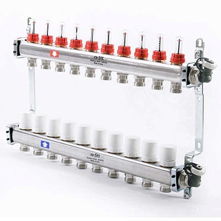 Коллектор нерж. с расходомерами 1"х3/4" на  10 выходов (450I4310(R) Uni-Fitt 