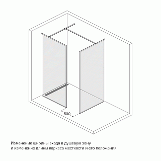Душевая перегородка Walk In, черный 120x195, Slide, IDDIS, SLI8BS2i23