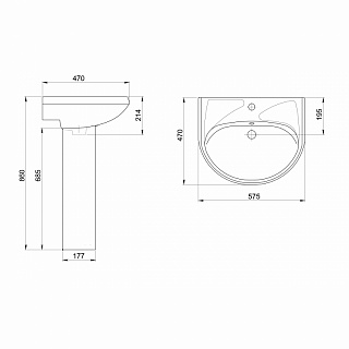 Умывальник с пьед."Вест" (Воротынск)