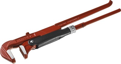 Ключ трубный рычажный ЗУБР "МАСТЕР", прямые губки, цельноков., Сr-V, № 1, 1" (27314-1) 