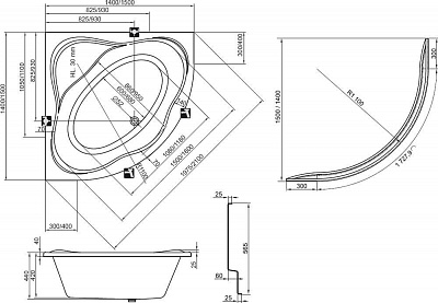 C651000000     Ванна New Day 140*140  белая