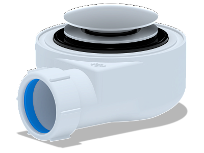 Сифон для душевого поддона 1 1/2"*50 h 53мм, клик- клак(грибок-сетка) Ани пласт E450CLGS (12)