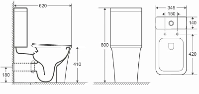 Унитаз-компакт Cerutti SPA "ARNO" безободковый сид.дюропл. м/лифт CT7838