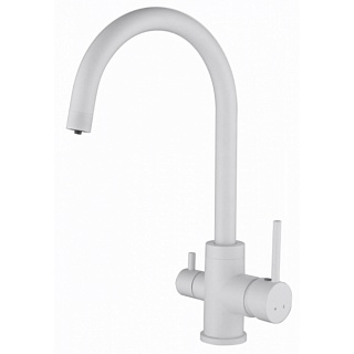 Смес д/кухни Kaiser Merkur бок под фильтр R-излив ф35 (белый) (26744-4)