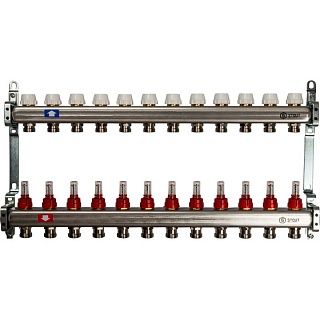 Коллектор 12-вых. нерж.ст. с расходомер. (SMS 0927 000012) STOUT