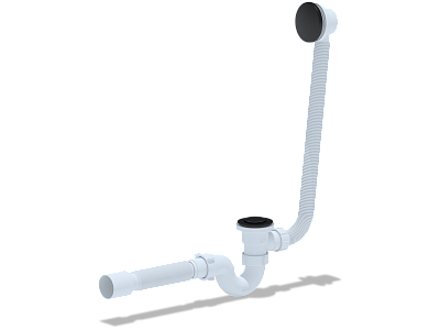 Обвязка для ванны клик-клак ЧЕРНЫЙ 1 1/2"*40 перел с гиб.трубой 375*40*50 АниПласт EC155BL (4)