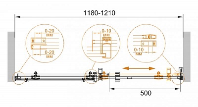 ДУШЕВАЯ ДВЕРЬ В НИШУ CEZARES STYLUS-O-M-BF-1 140-C-Cr