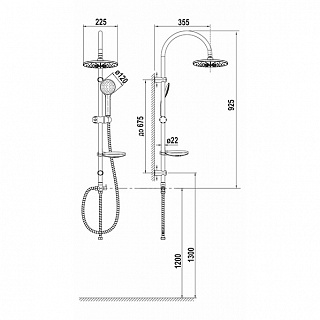 Душевая система (без смесителя) VICTORIA ARGO (AGD 25.1143 C) 41506 