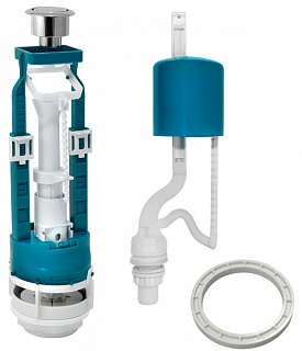 Арматура д/унитаза 1/2" нижняя подводка, кнопка хром И-СБ1-НпрНРФ-А-В Р  ИНКОЭР(406388)