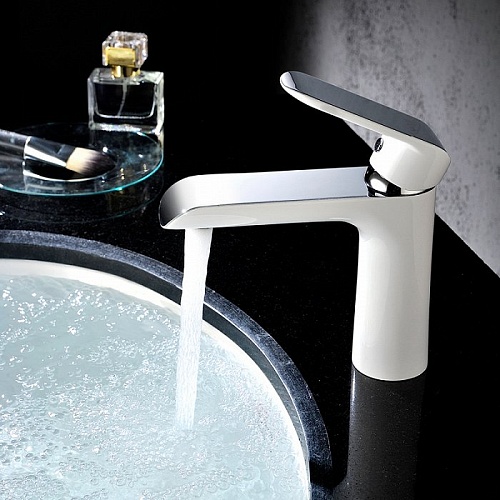 Смеситель для умывальника, белый/хром, Calipso, IDDIS, CALSB00i01