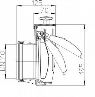 HL 710.0 механ. канализ. затвор с запир. засл DN 100 ( для колодца)