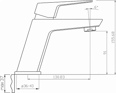 Смеситель д/умывальника GRANO d35 хром 3504 ARGO 43304 ВЫГОДА!!