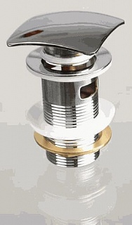 Донный клапан CLICK- CLACK с квадратной кнопкой  с переливом хром TERMA 10116