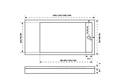 Поддон литьевой мрамор 1,2х0,9 BAS STELLA +каркас+ экран (без сифона) 