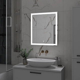 Зеркало 60 "Clamm Led" c LED подсветкой (сенсор на зеркале) 600х700 (ЗЛП3020) Континент