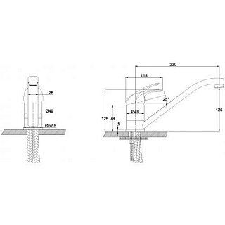 Смес д/кухни Kaiser Magistro ф40 бронза (14011An)